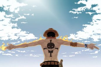 One Piece Portgas D. Ace wallpaper, anime, human arm, limb, sky, arms outstretched