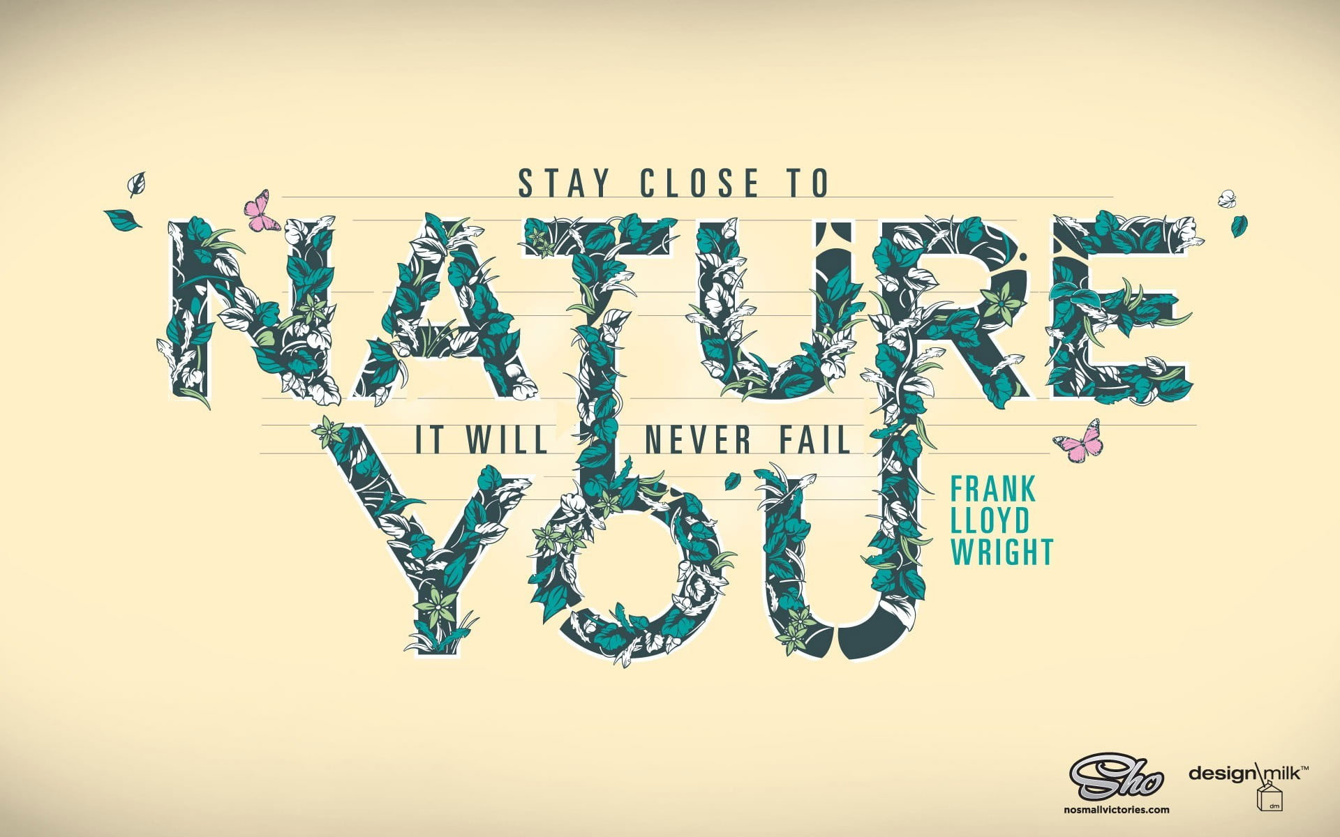 Nature Your text, Nature You on white background, typography