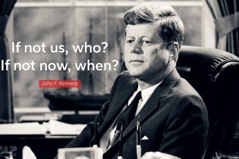 John F. Kennedy photo with text overlay, quote, typography, minimalism