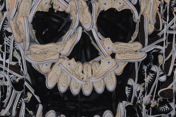 Converse, skull and crossbones, art, shoes, wah, skeleton, artwork