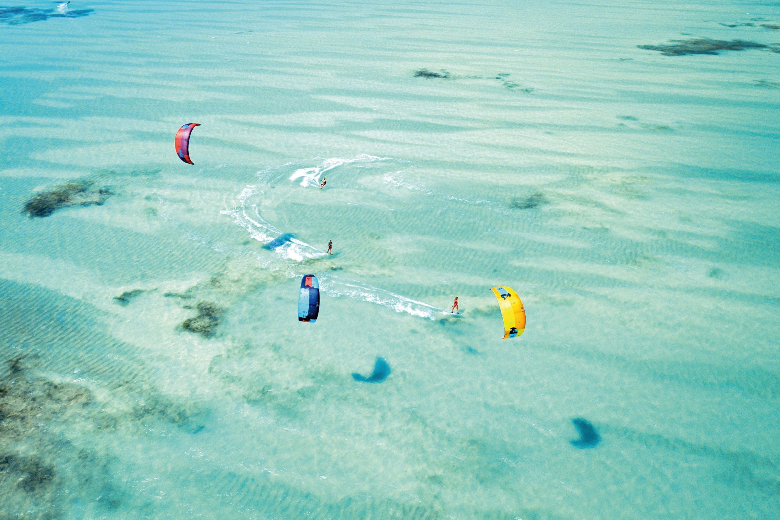 Kite surfing, kitesurfing, sea, water sports, summer, turquoise