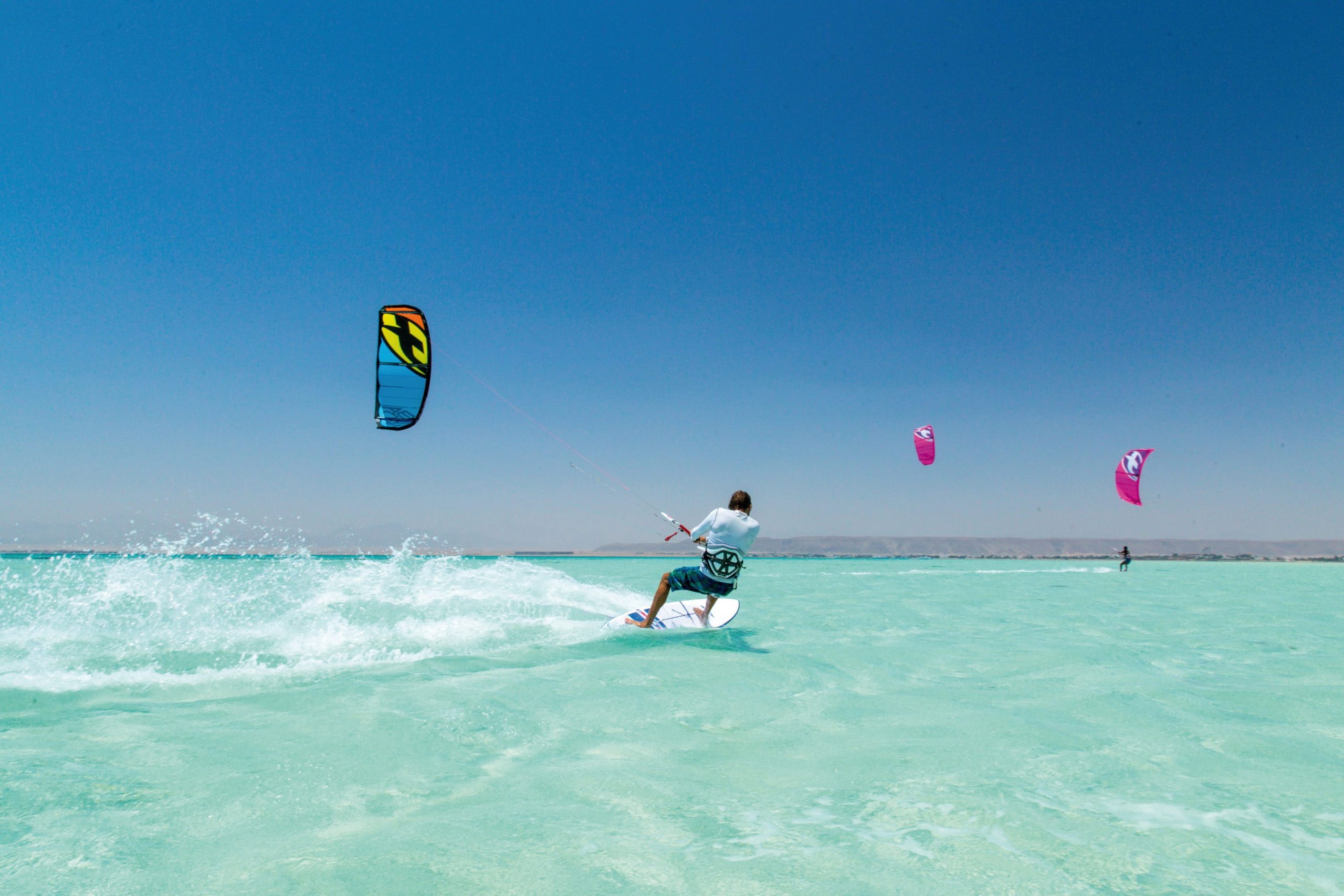 Kite surfing, kitesurfing, sea, water sports, summer, sky, turquoise