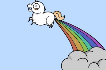Unicorn illustration, Humor, Funny, Rainbow, sky, representation