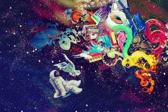 Multicolored painting wallpaper, untitled, space, colorful, abstract, psychedelic
