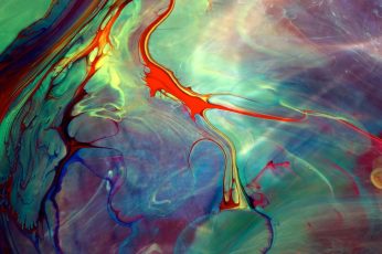 Multicolored fluid abstract painting wallpaper, paint in water, streaks