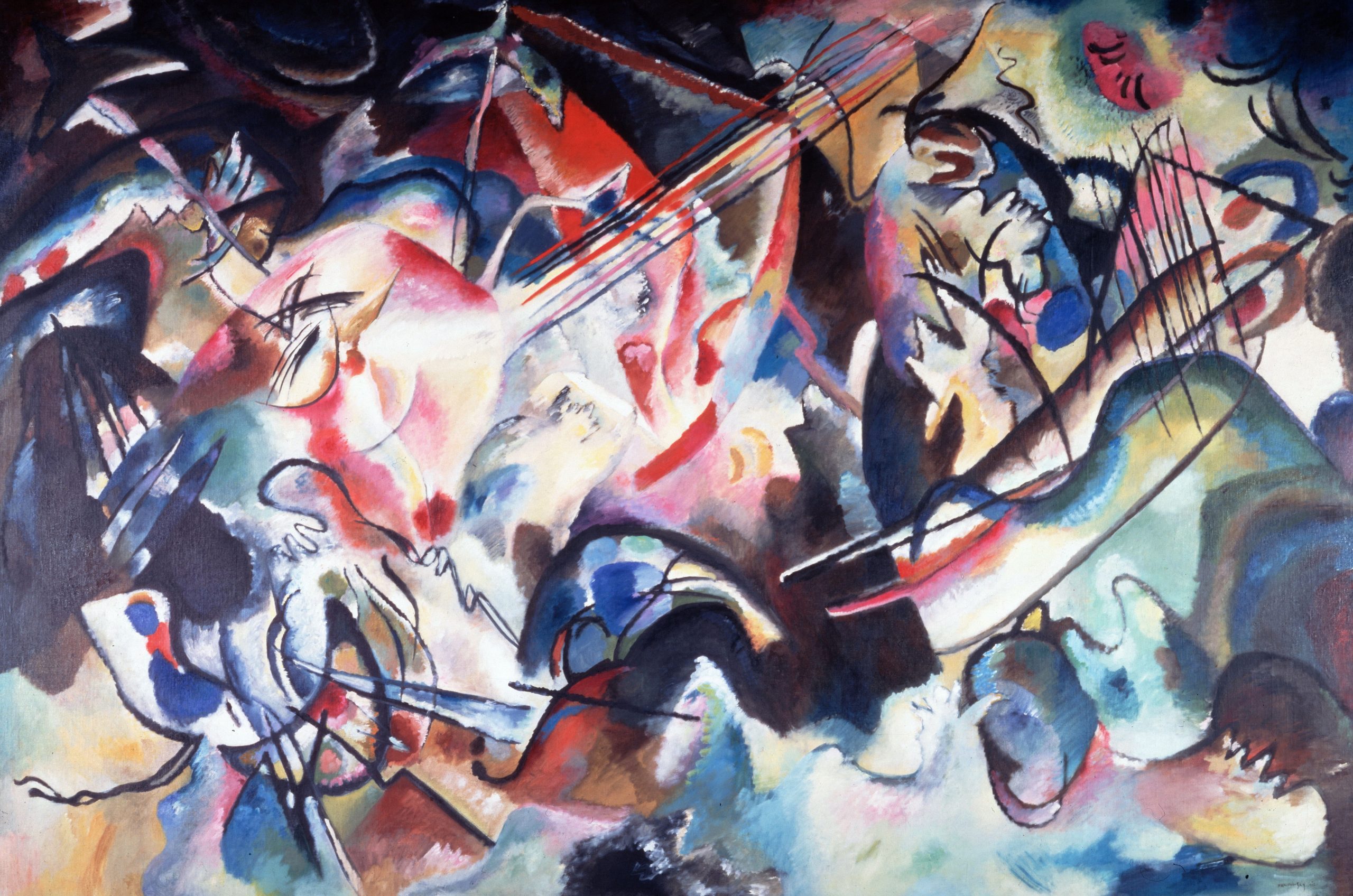 Multicolored Abstract Painting Wallpaper, Picture, Wassily Kandinsky,  Composition VI - Wallpaperforu