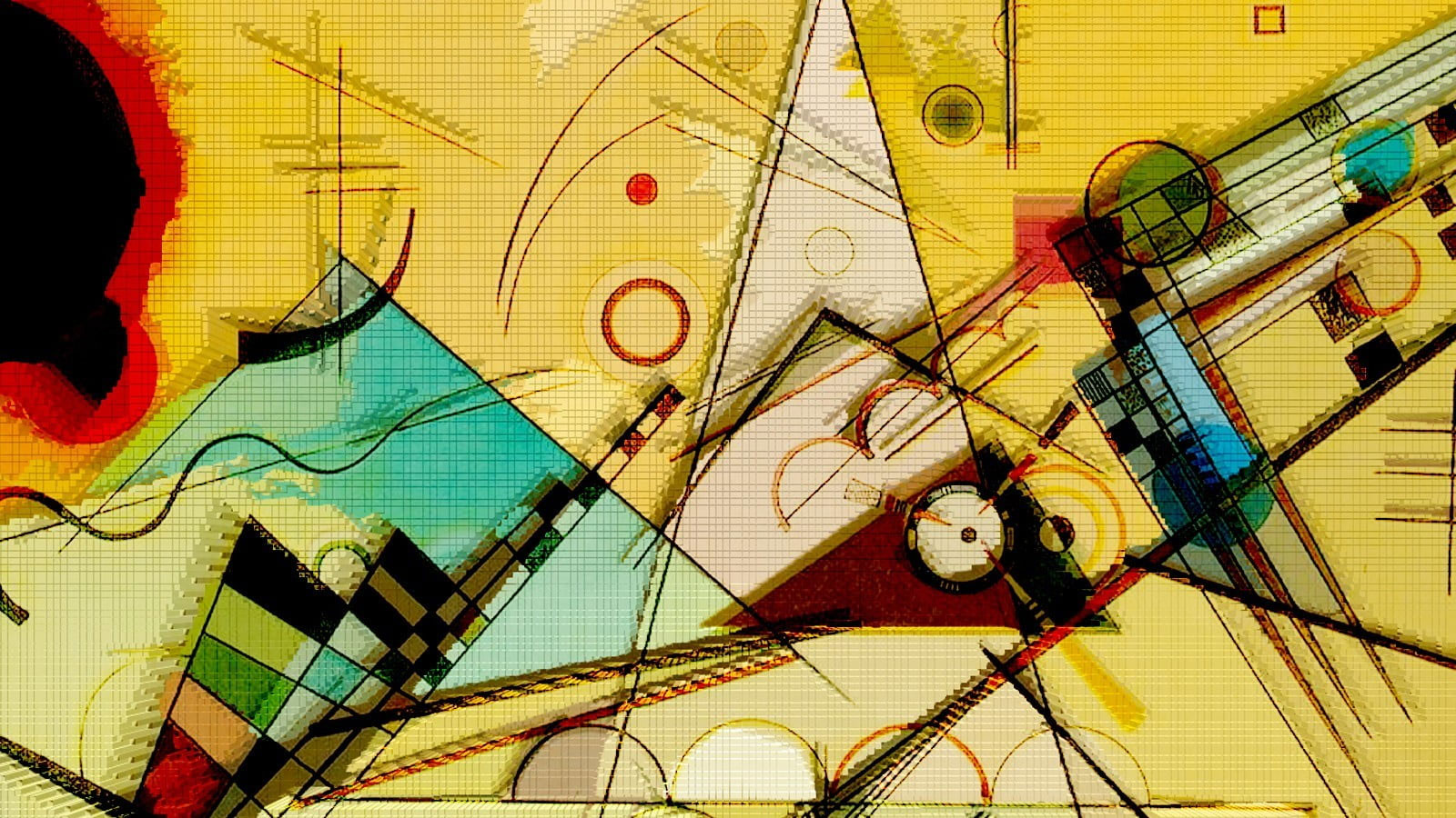Wassily Kandinsky wallpaper, painting, abstract, circle, triangle, geometry