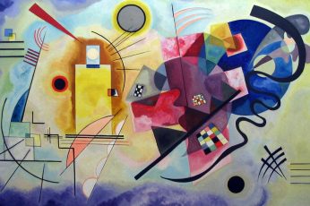 Multicolored abstract painting wallpaper, Wassily Kandinsky, classic art