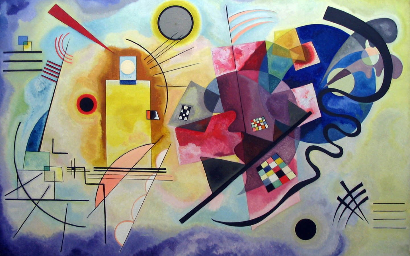 Multicolored abstract painting wallpaper, Wassily Kandinsky, classic art