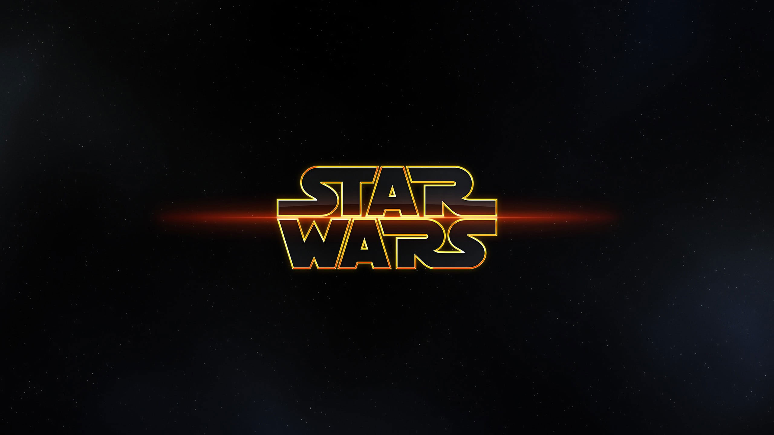 Star Wars logo wallpaper, movies, science fiction, typography, neon, illuminated