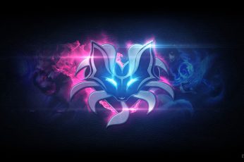 Pink and purple fox digital wallpaper, Riot Games, League of Legends