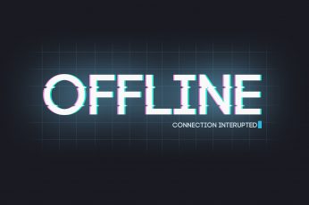 Offline Connection Interupted logo wallpaper, simple background