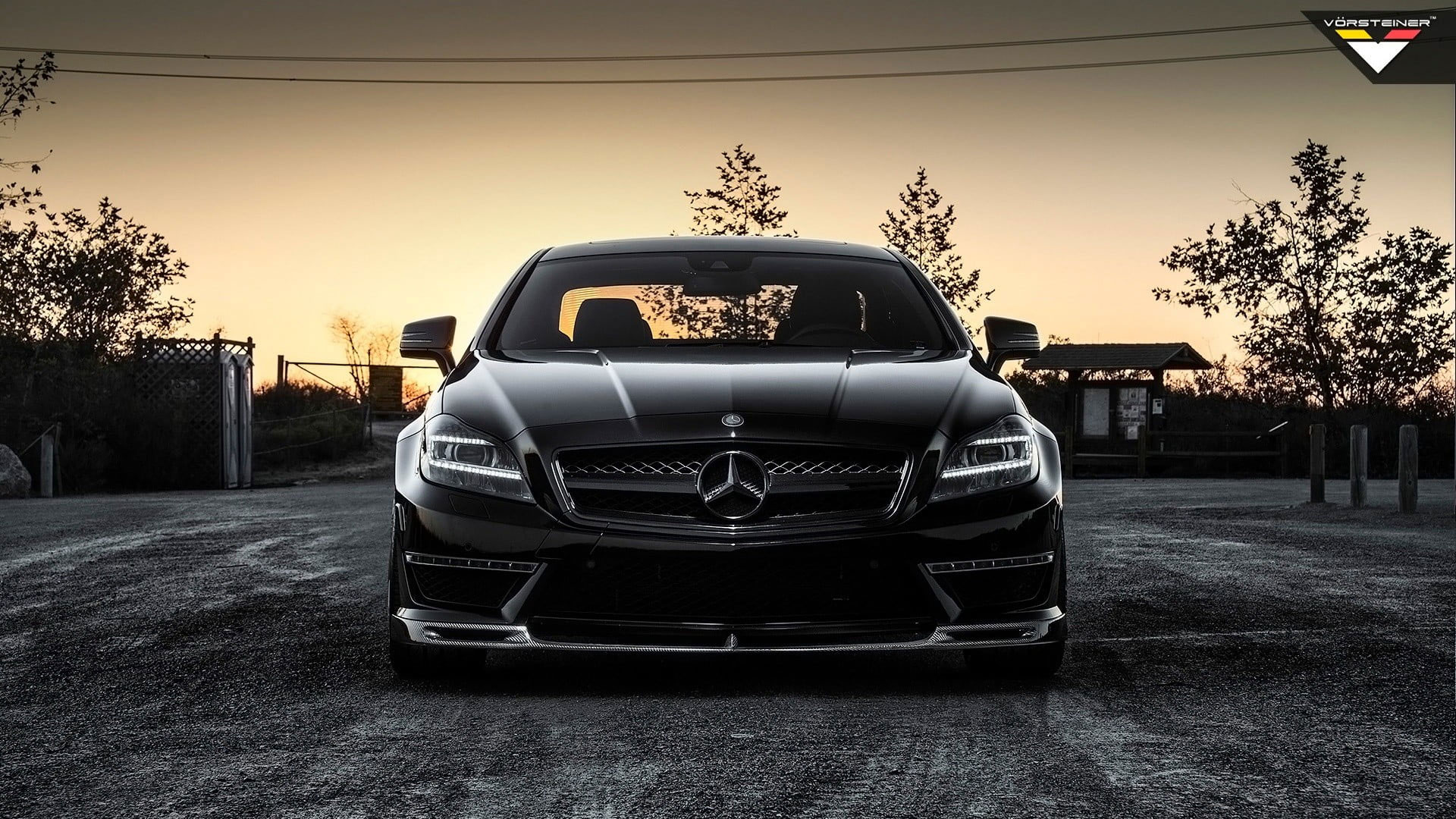 Black Mercedes-Benz car wallpaper, Mercedes-Benz CLS 63 AMG, vehicle, black cars