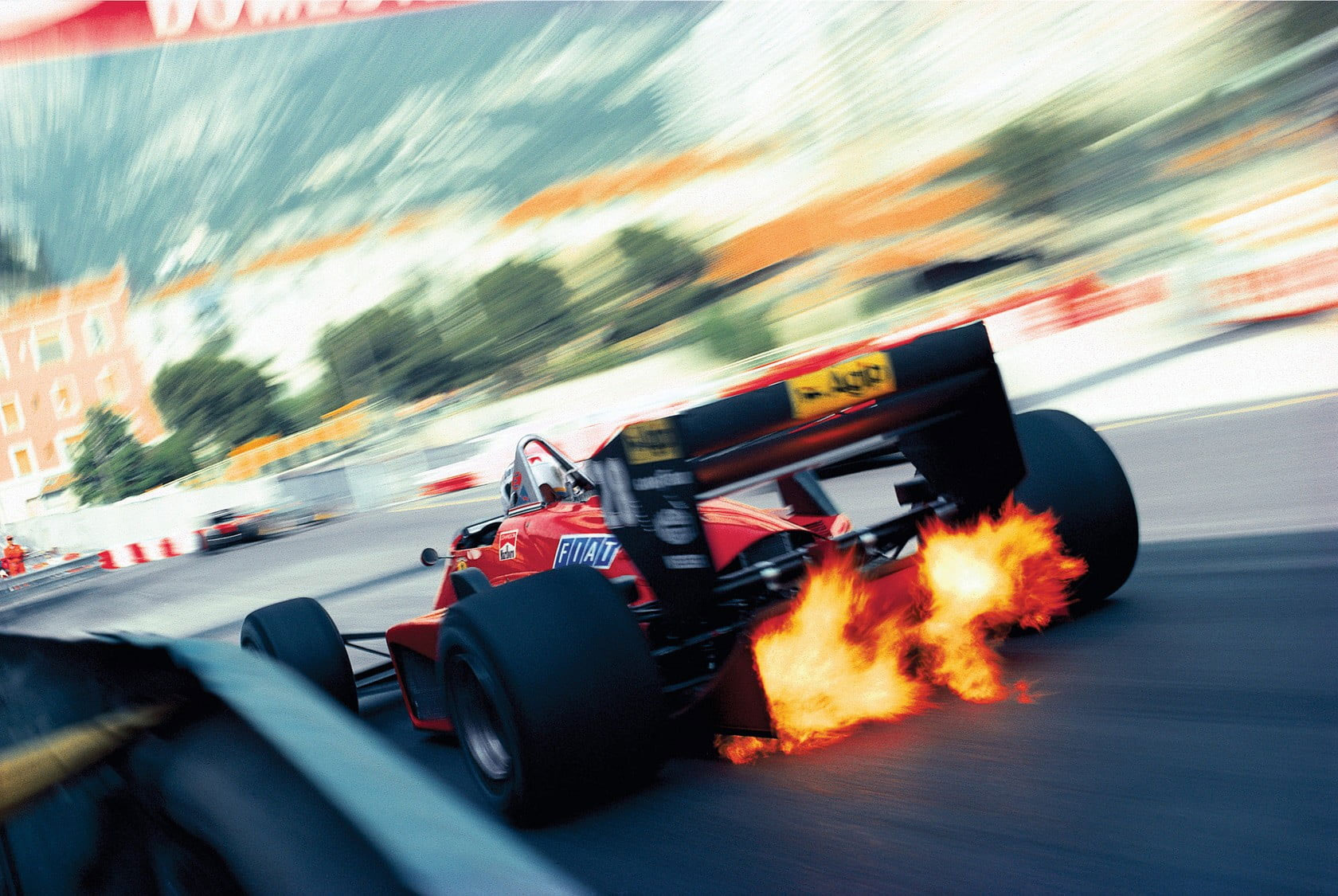 Red F1 race car wallpaper, racing, Ferrari, Monaco, long exposure, motorsports
