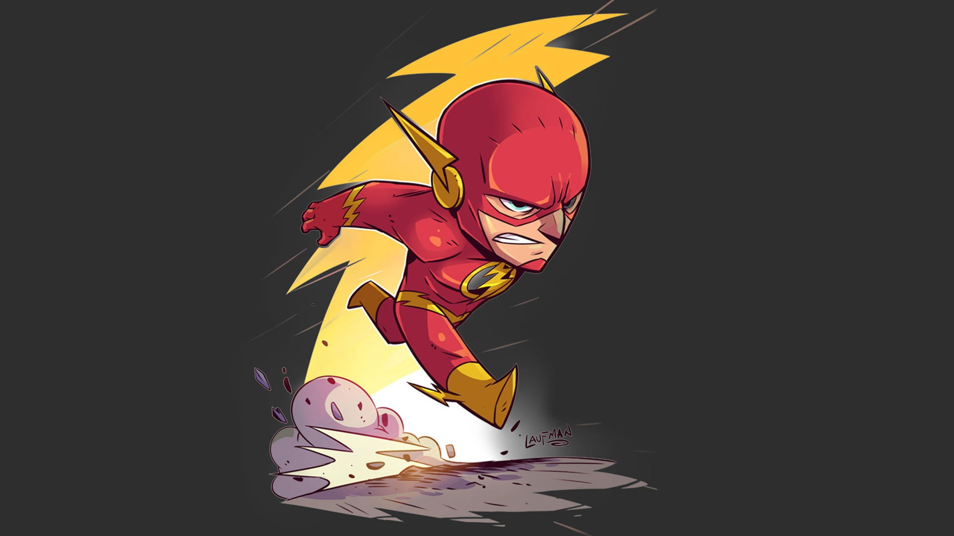 Flash wallpaper, The Flash, chibi, DC Comics