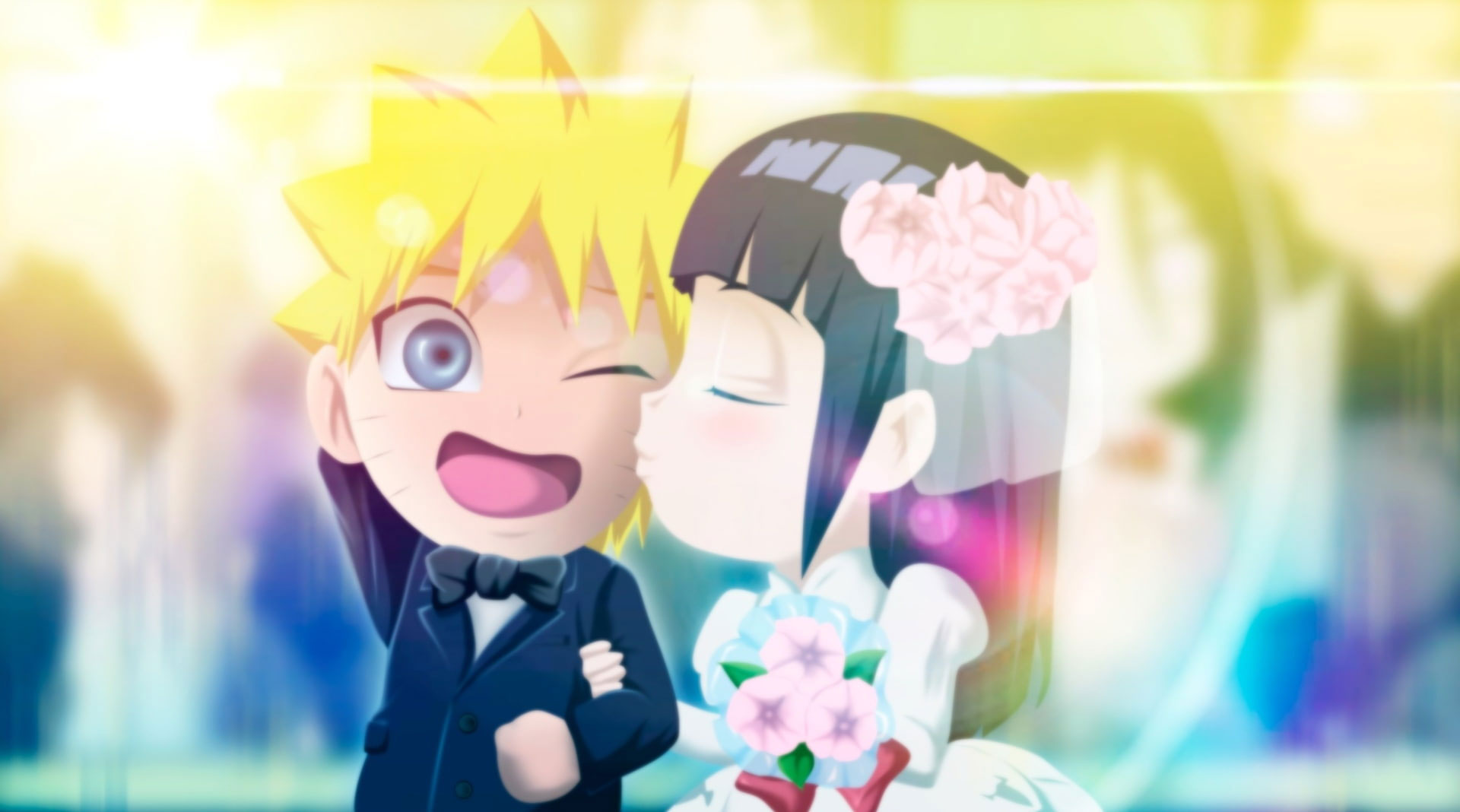 Anime Naruto Chibi Wallpaper, Hinata Hyūga, Naruto Uzumaki, Wedding -  Wallpaperforu