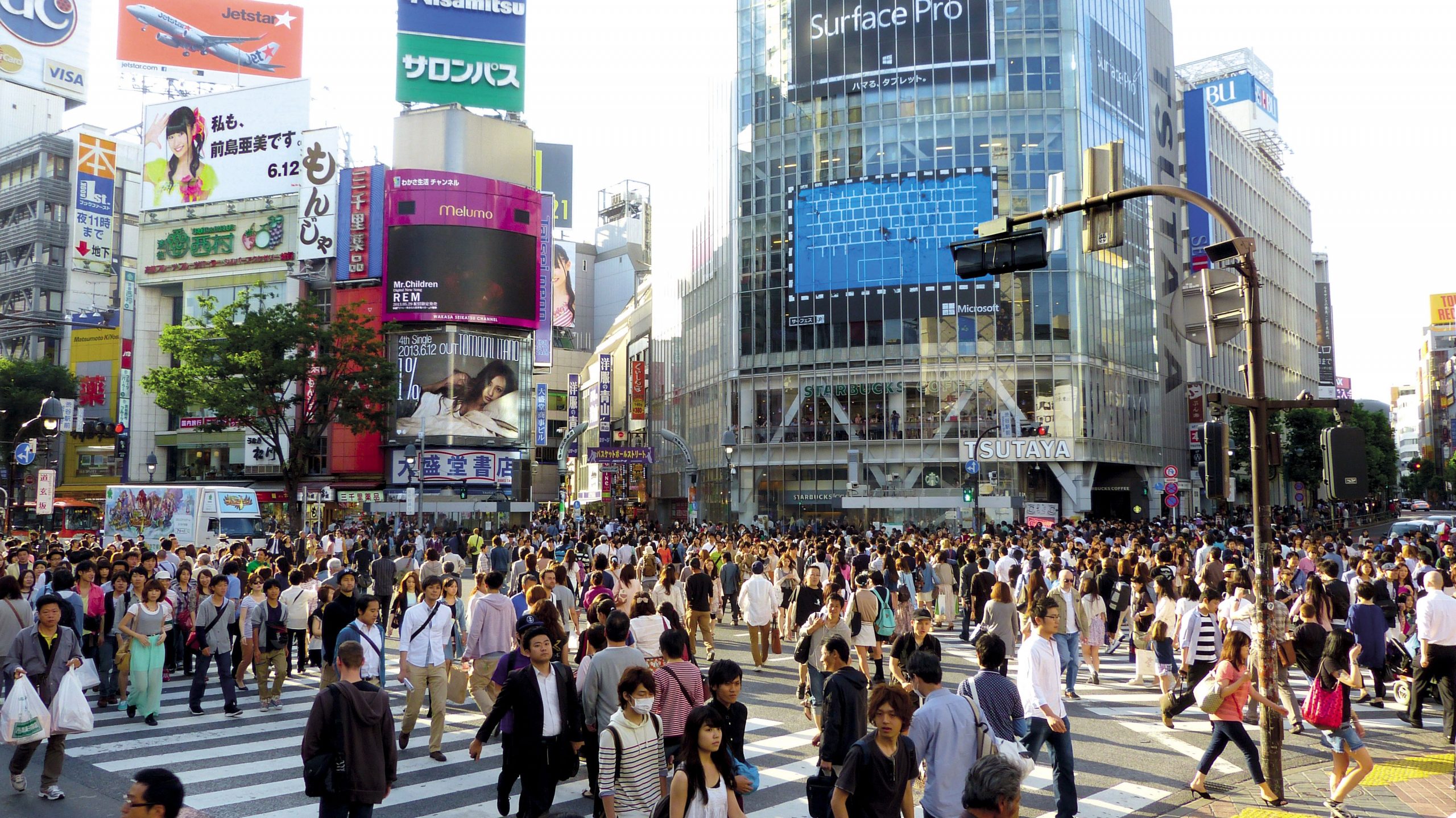 Group of people walking on street, japan wallpaper, tokyo, shibuya, japanese
