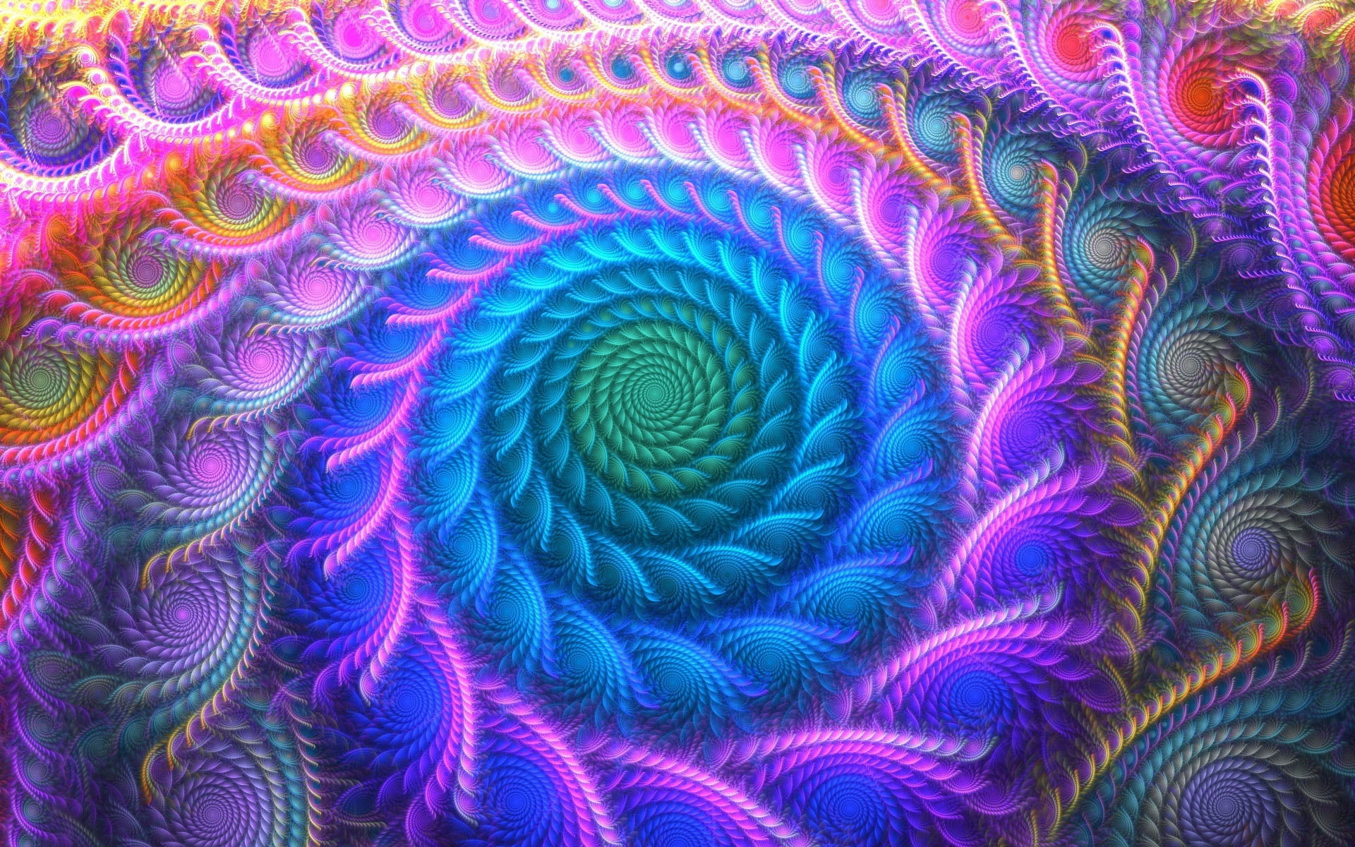 Psychedelic wallpaper, colorful, abstract, fractal