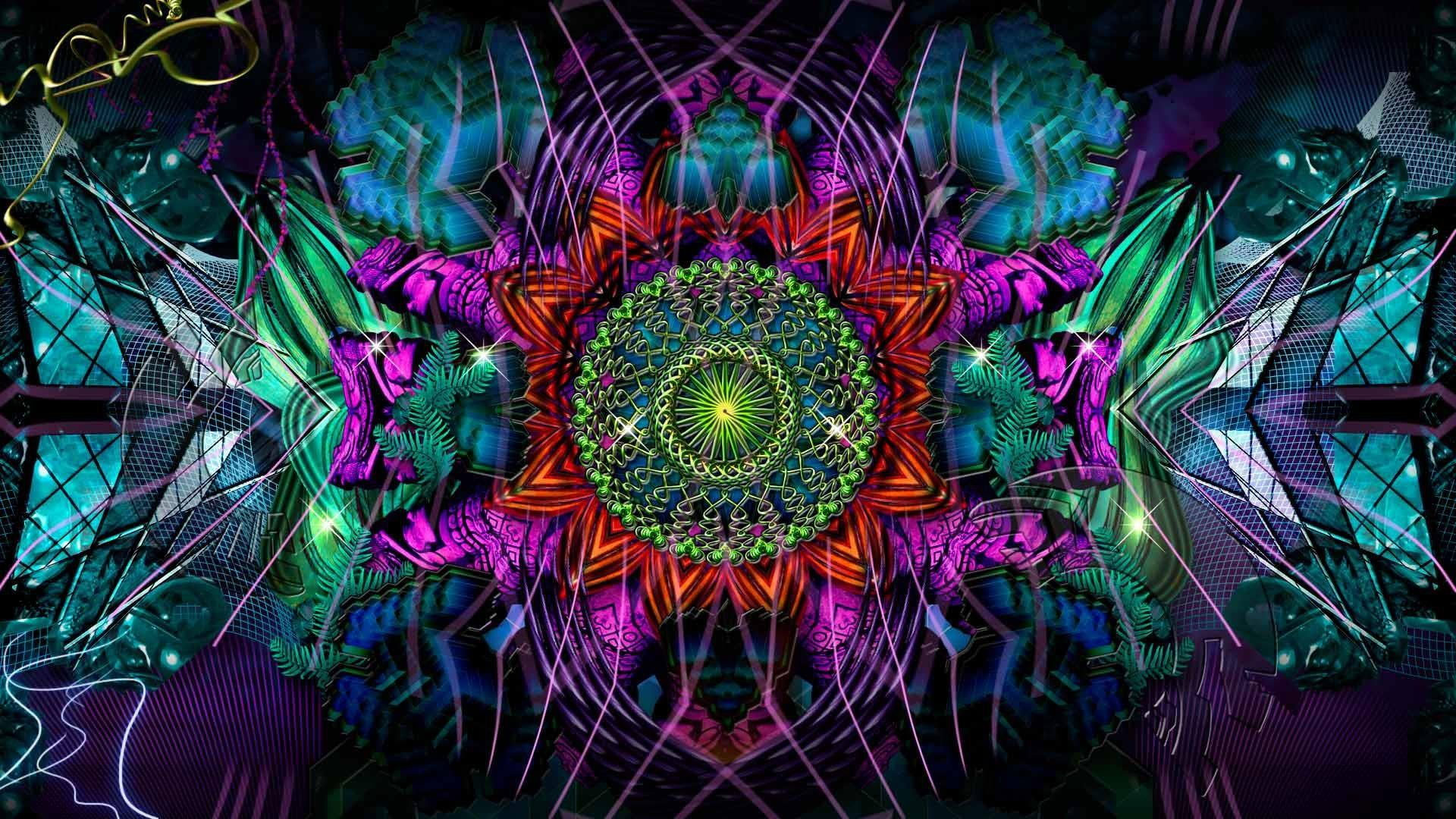 Psychedelic art wallpaper, fractal art, digital art, kaleidoscope, design