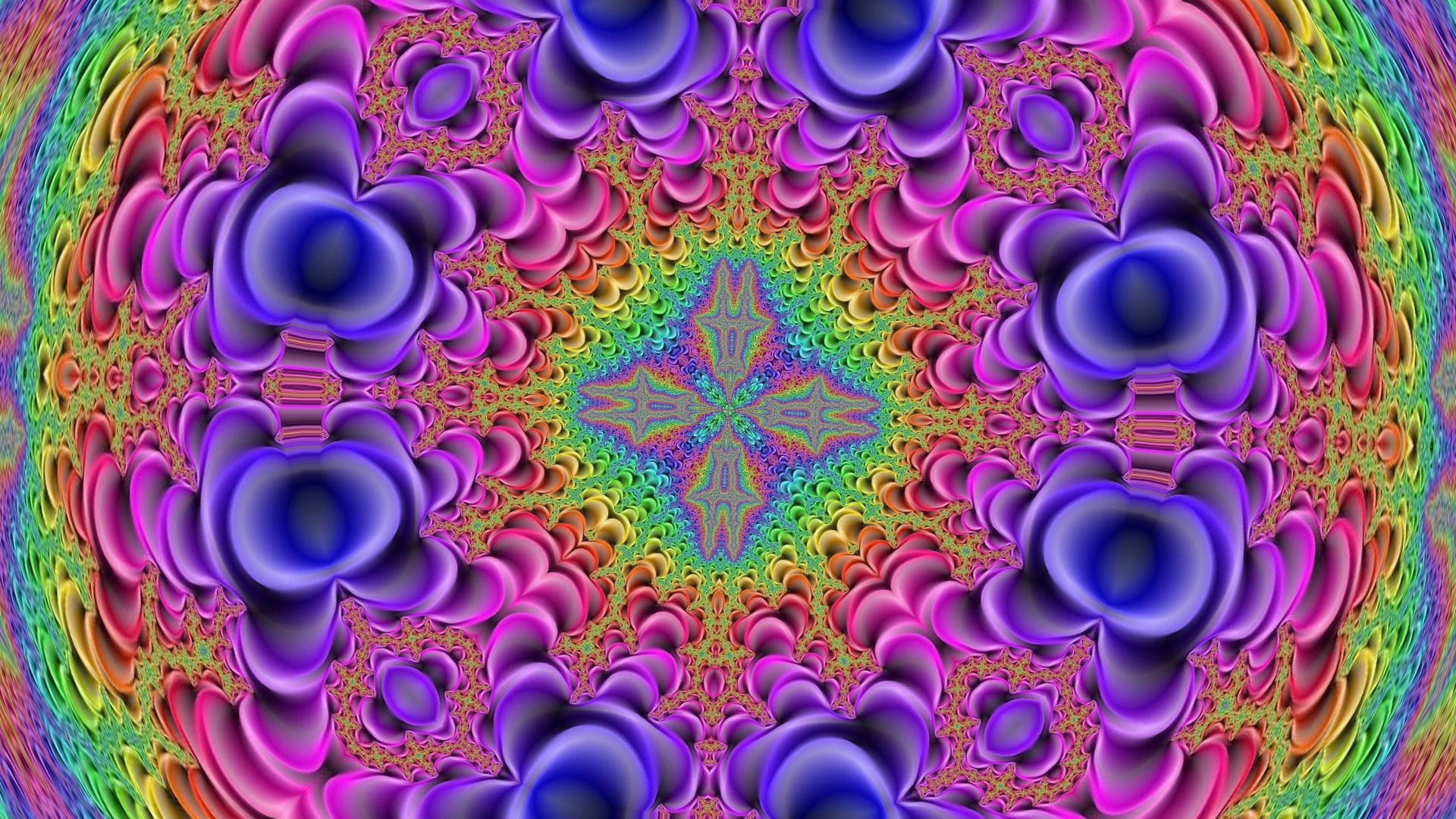 Multicolored optical wallpaper illusion, kaleidoscope, fractal, psychedelic