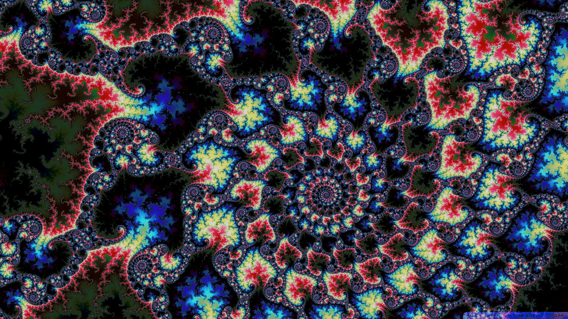 Psychedelic wallpaper, colorful, abstract, trippy, fractal, full frame
