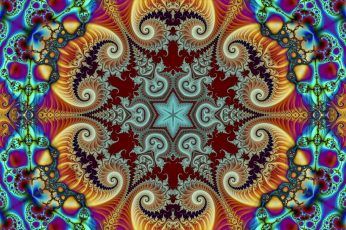 Assorted-color mandala artwork wallpaper, fractal, abstract, psychedelic