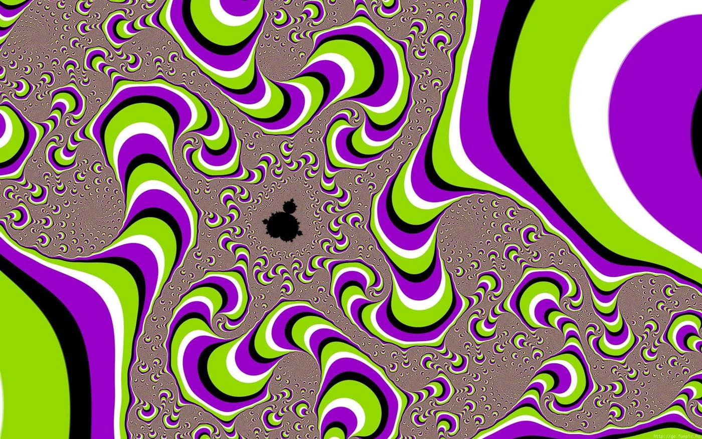 Optical illusion wallpaper, fractal, psychedelic, artwork, multi colored