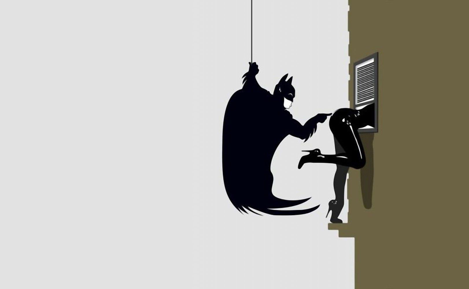 Batman minimalistic funny catwoman wallpaper