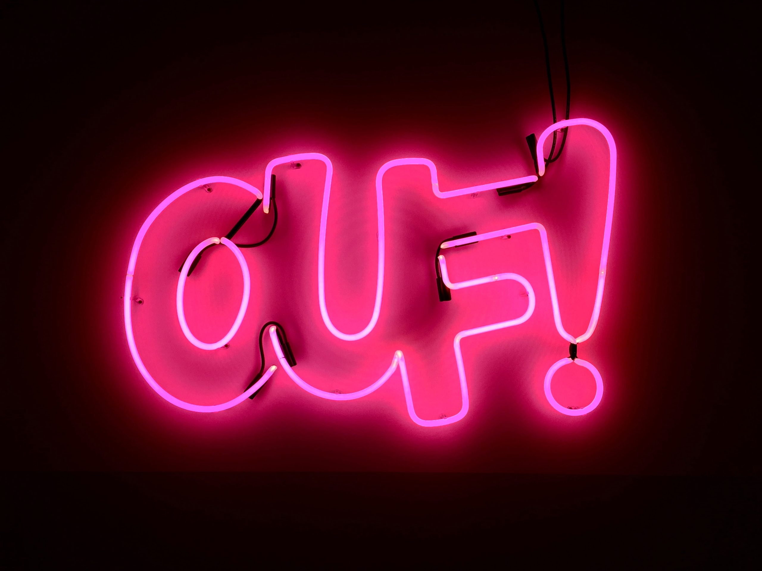 Ouf light signage wallpaper, OUF! neon light signage, neon sign, wallpaper