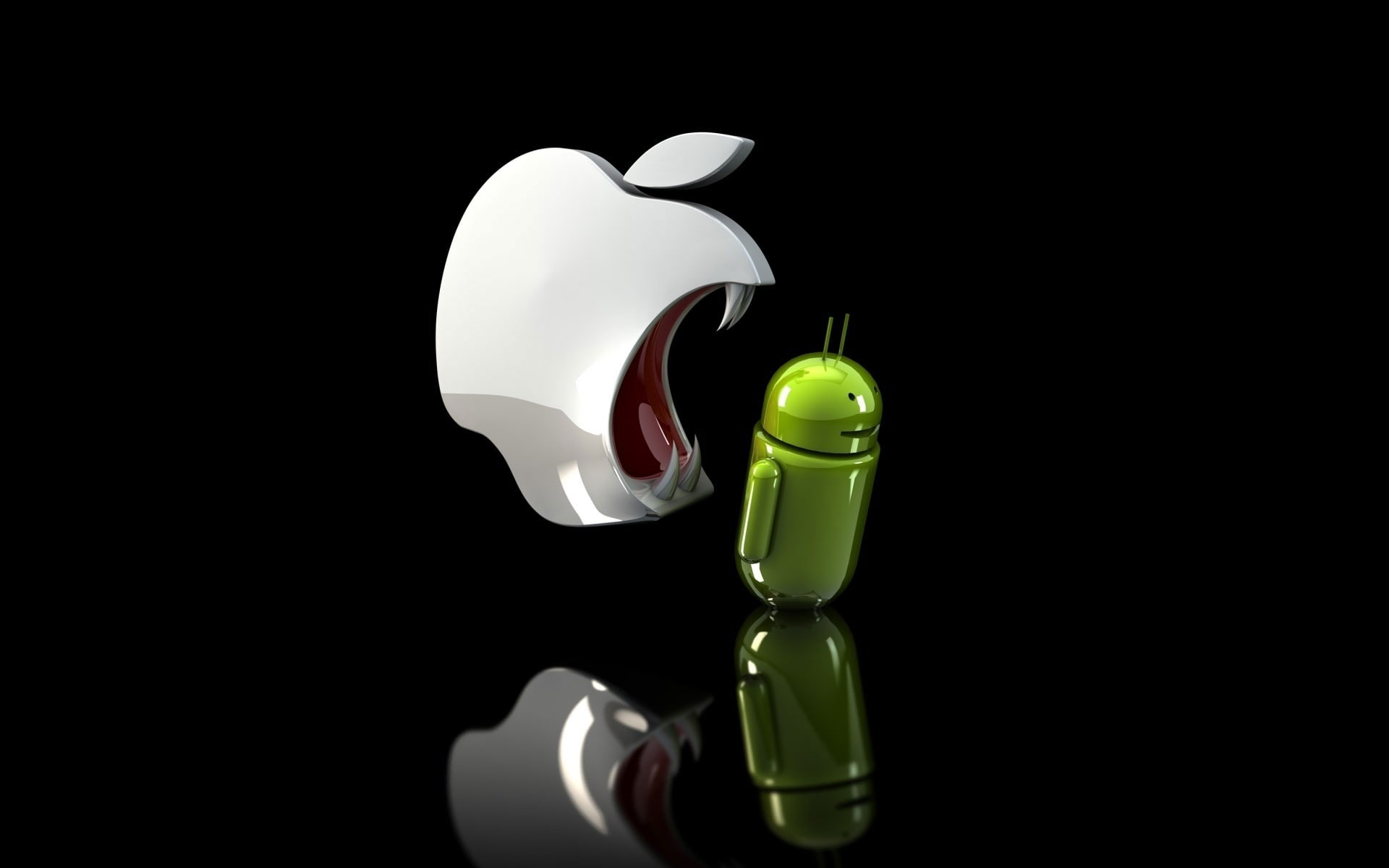 Apple Ready To Eat Android wallpaper, android logo, apple fantasy logo
