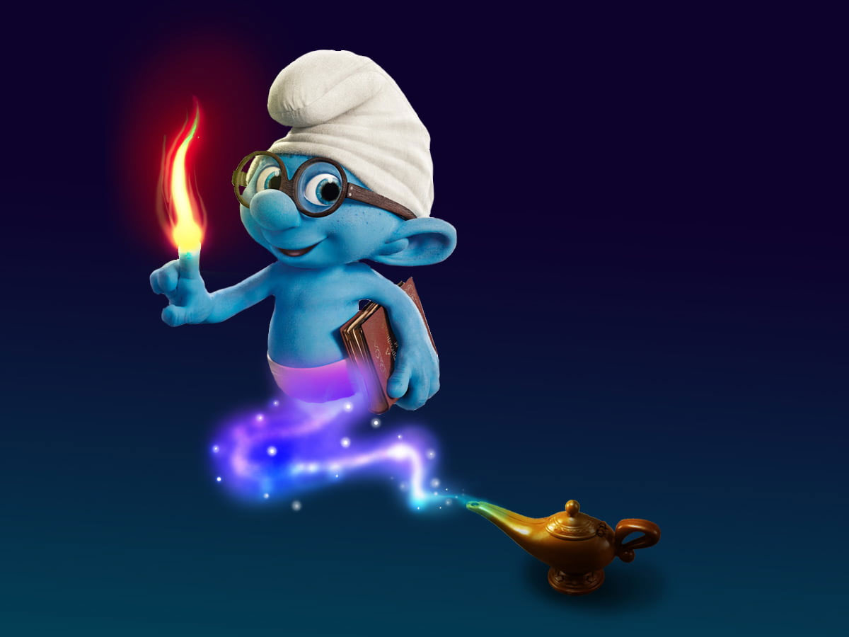 Smurf wallpaper, Smurf illustration, Funny, representation, blue, burning