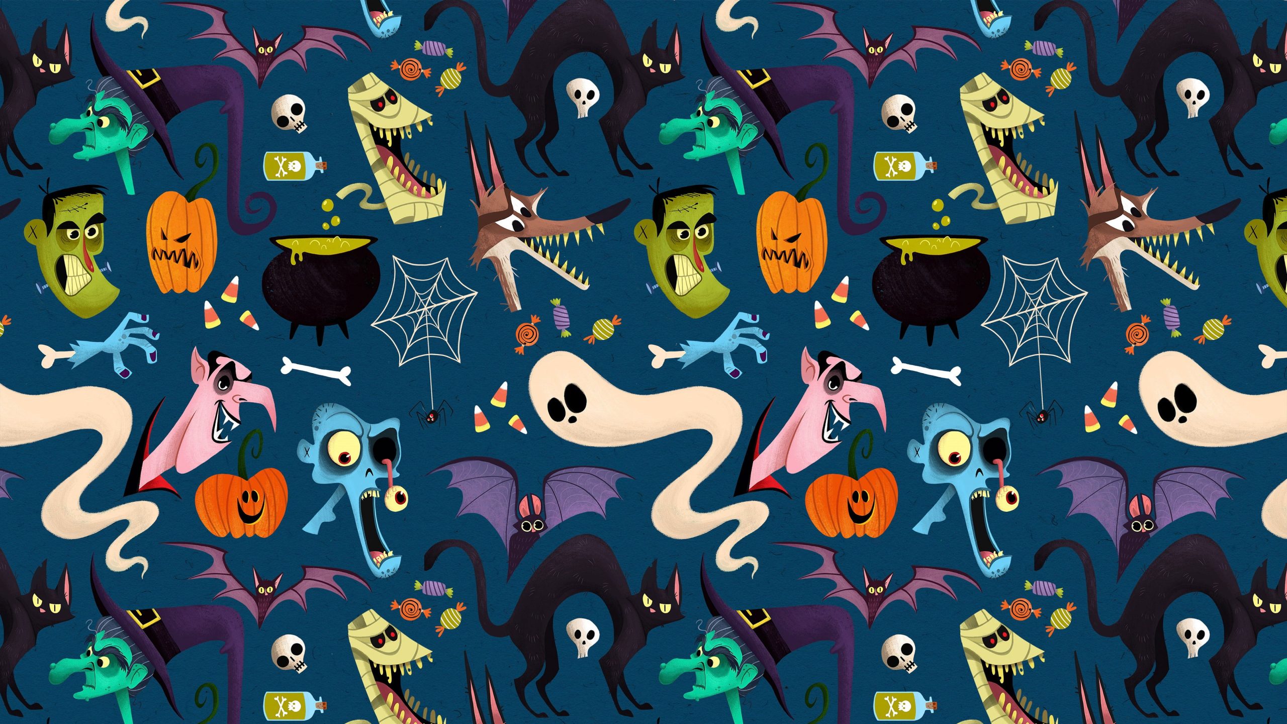 Pattern halloween wallpaper, funny, ghost