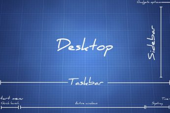 Desktop Layout wallpaper, desktop side bar and task bar diagram, blueprint