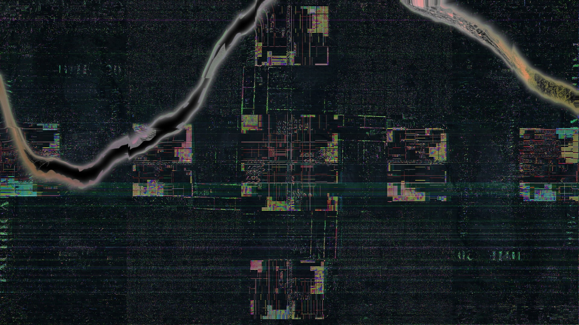 Glitch art wallpaper, LSD, abstract, architecture, built structure