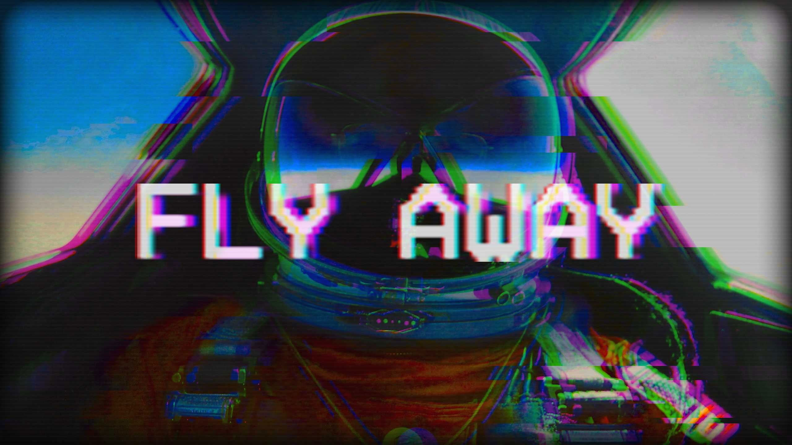 Orange and gray wallpaper space helmet with text overlay, vaporwave, glitch art