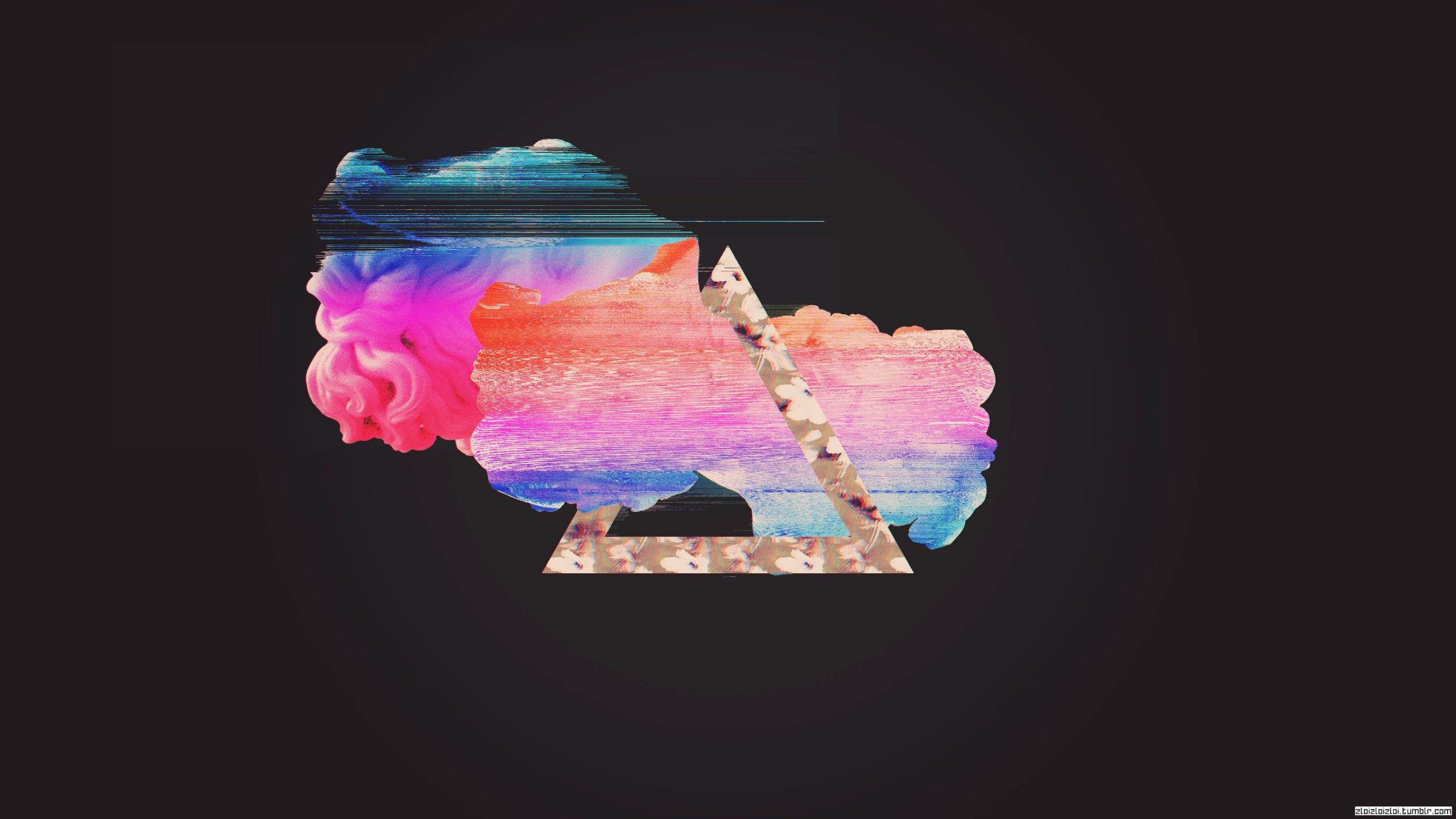 Multicolored logo wallpaper, glitch art, vaporwave, abstract, multi colored