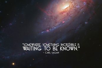 Waiting to be Known by Carl Sagan quote wallpaper, space, night
