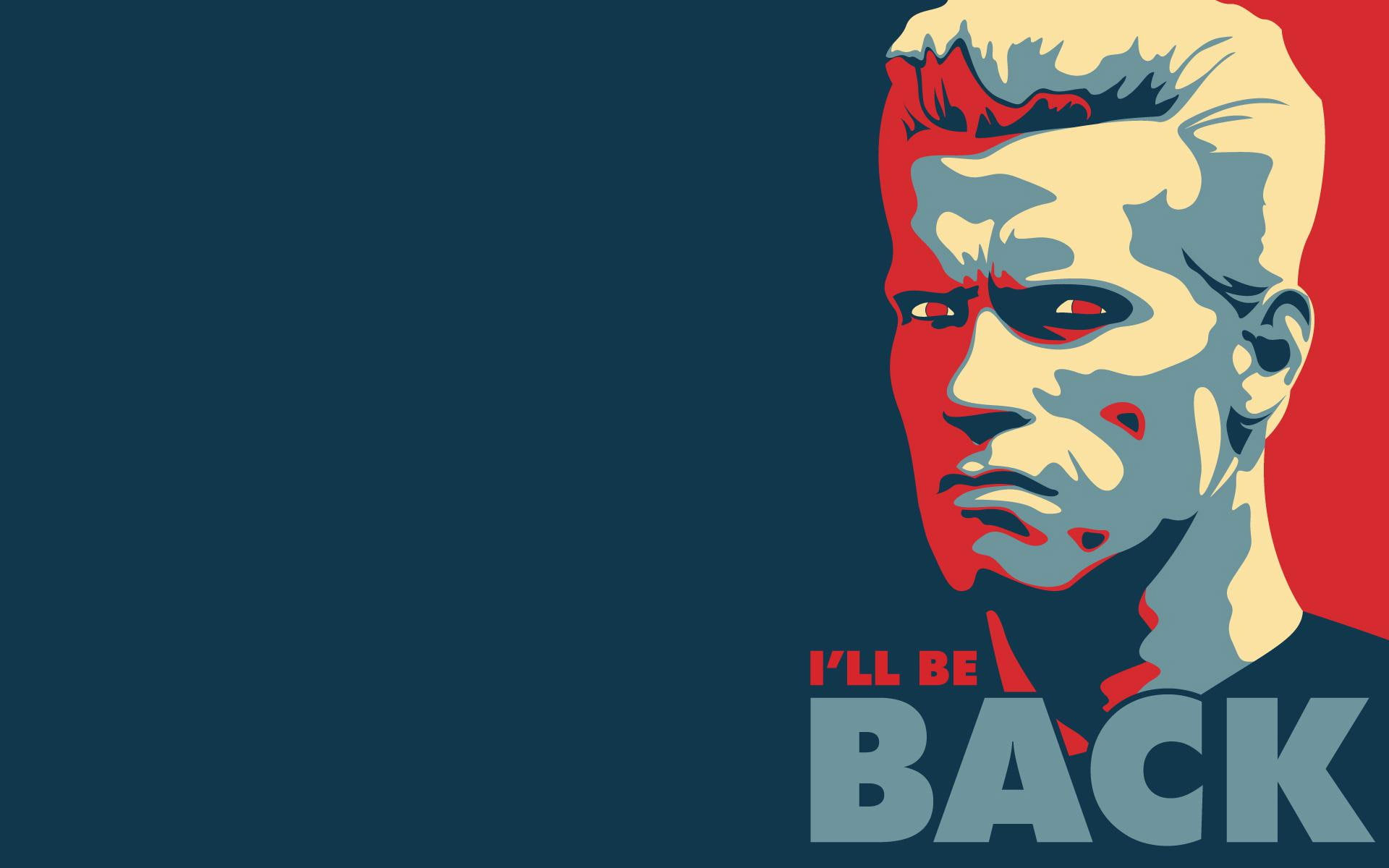 Terminator quote wallpaper, i’ll be back illustration, quotes, 1920×1200