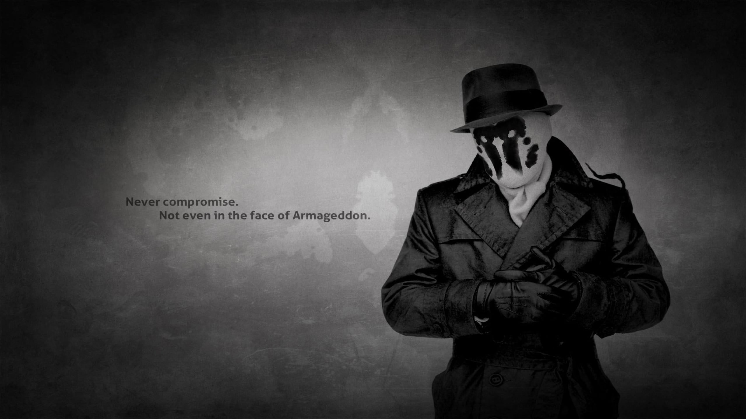 Black hat wallpaper, Watchmen, quote, Rorschach, movies, clothing, one person