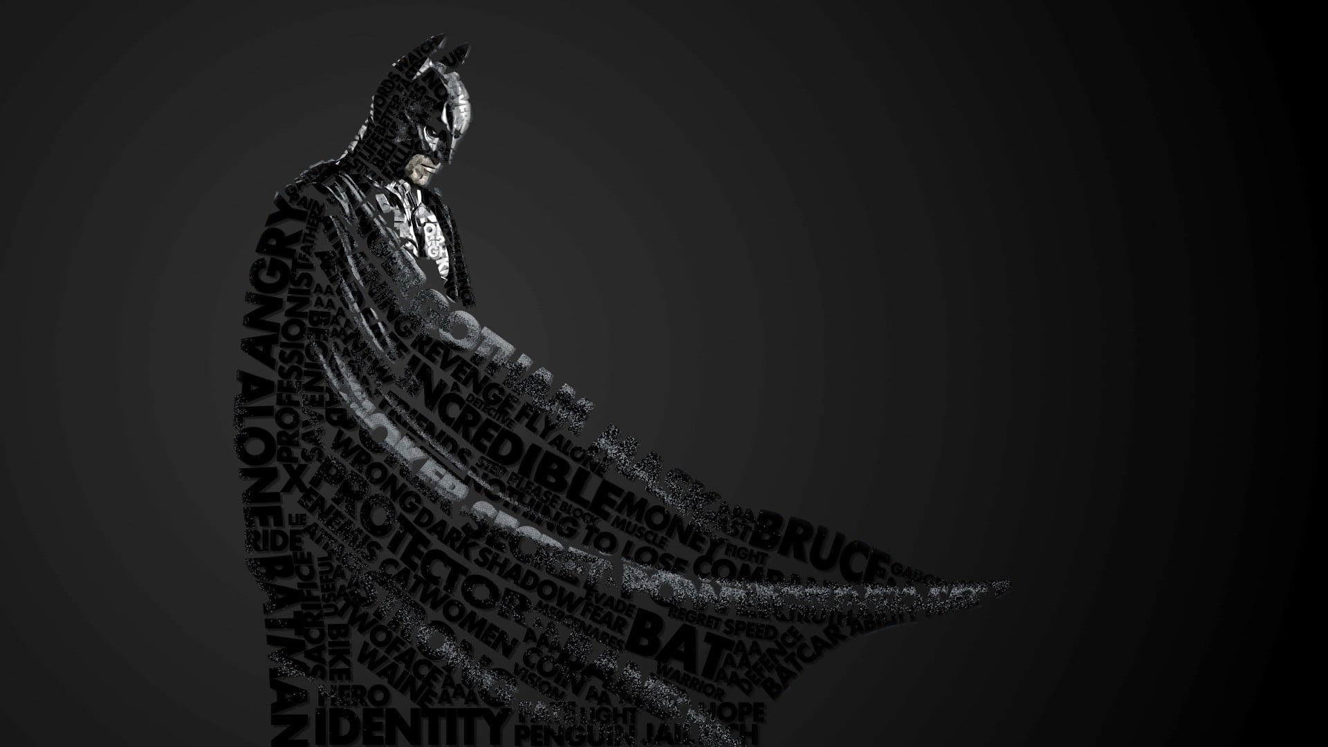 DC Batman wallpaper, text, monochrome, artwork, DC Comics, quote