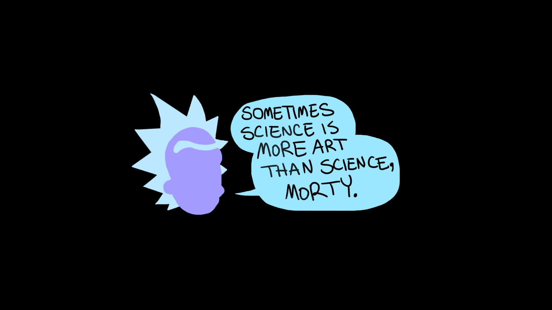 Rick Sanchez wallpaper illustration, Rick and Morty, quote, science, simple background