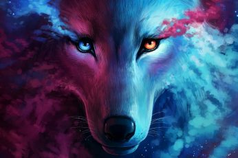 Wolf wallpaper, art, fantasy art, eyes, wild animal