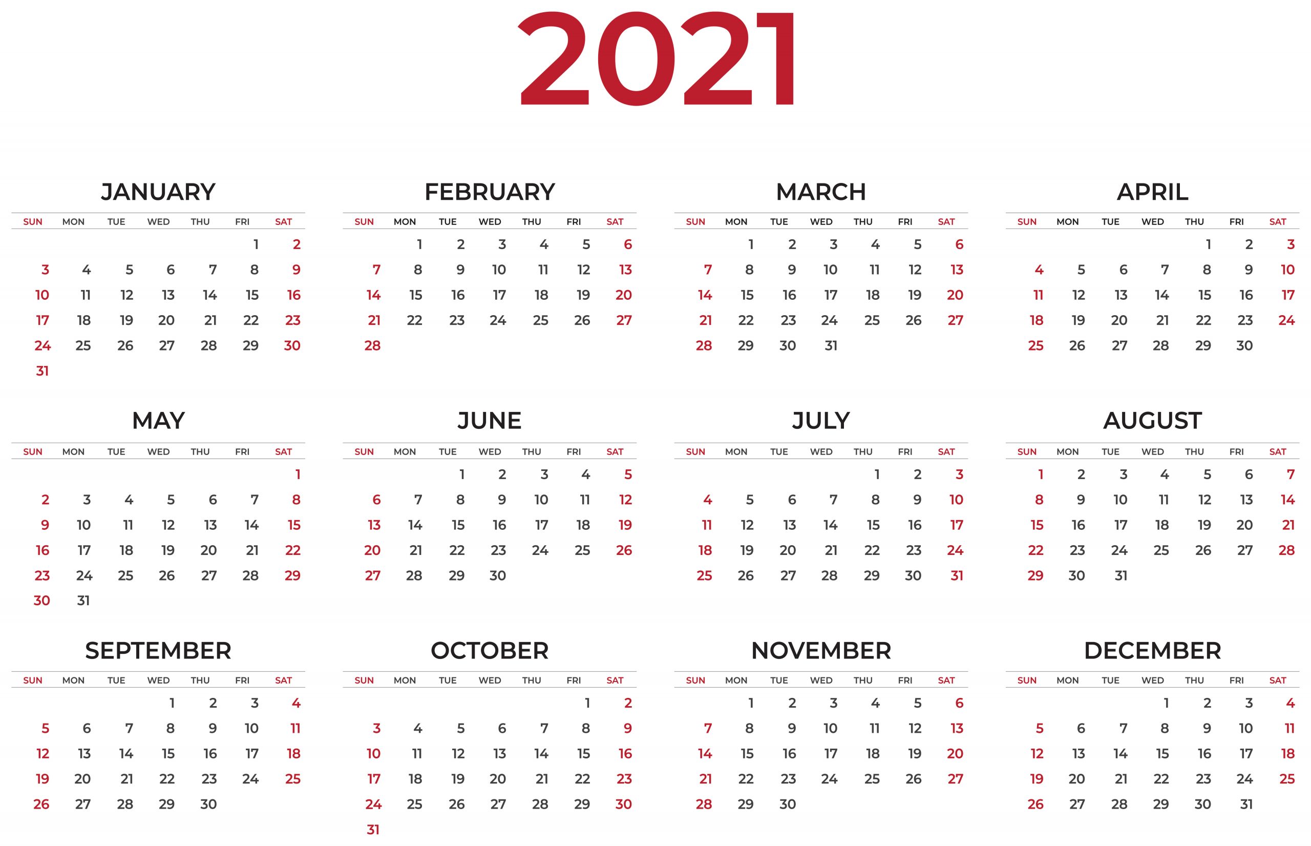 2021 calendar wallpaper