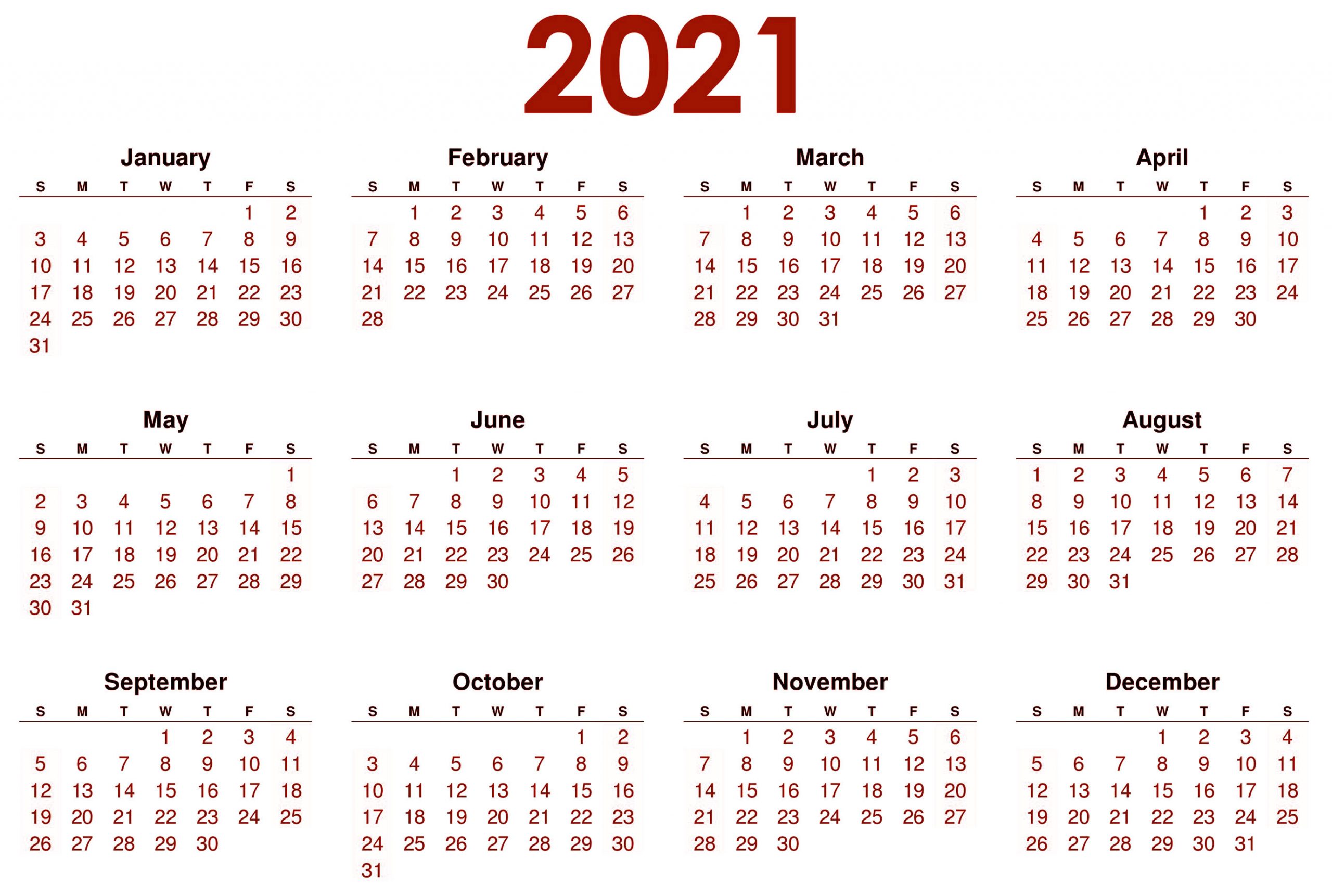 2021 calendar wallpaper hd