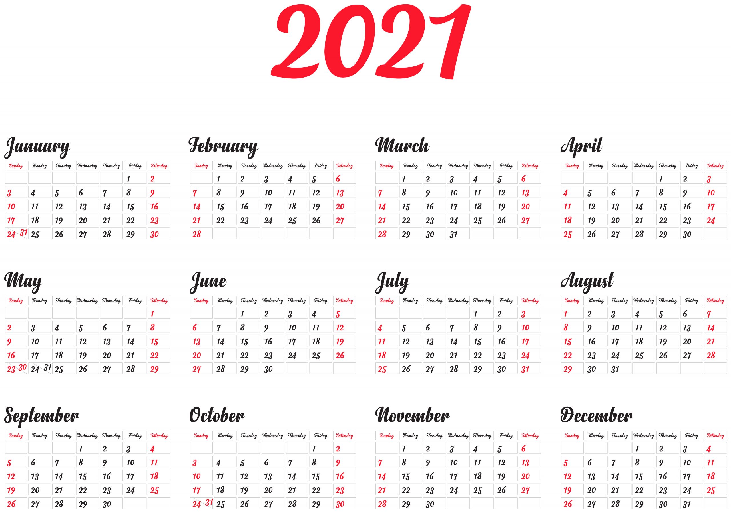 2021 calendar hd images