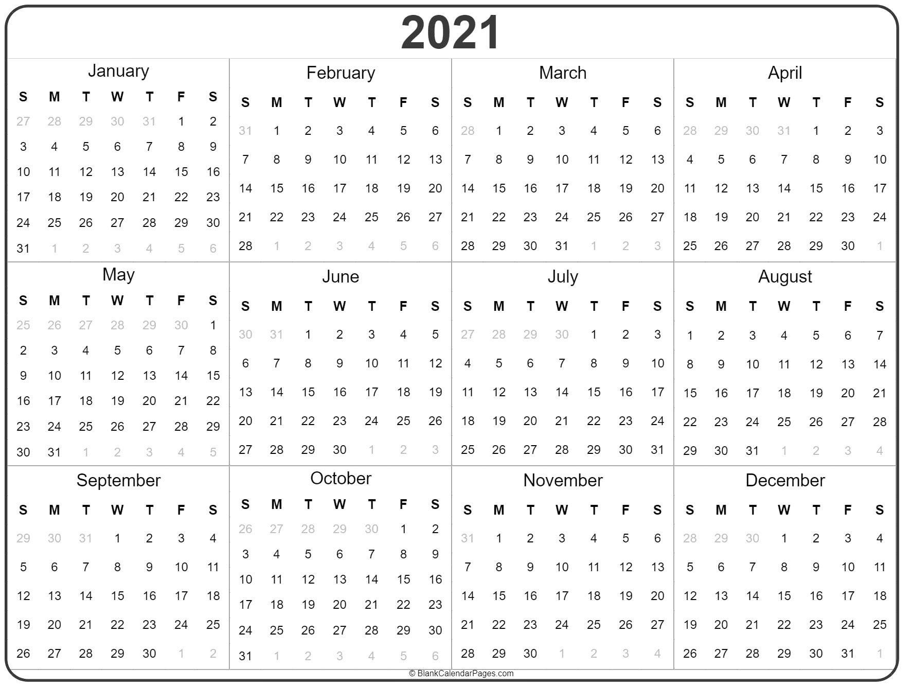 Wallpaper for calendar 2021