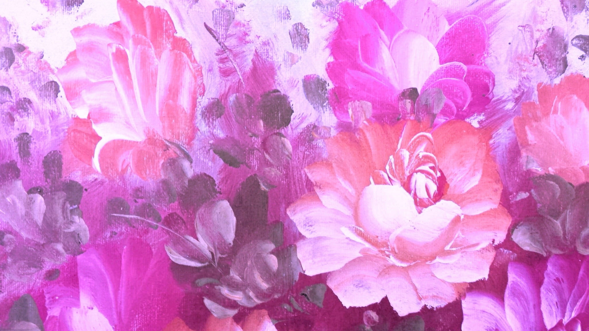 Petaled flower wallpaper, painting, roses, design, floral