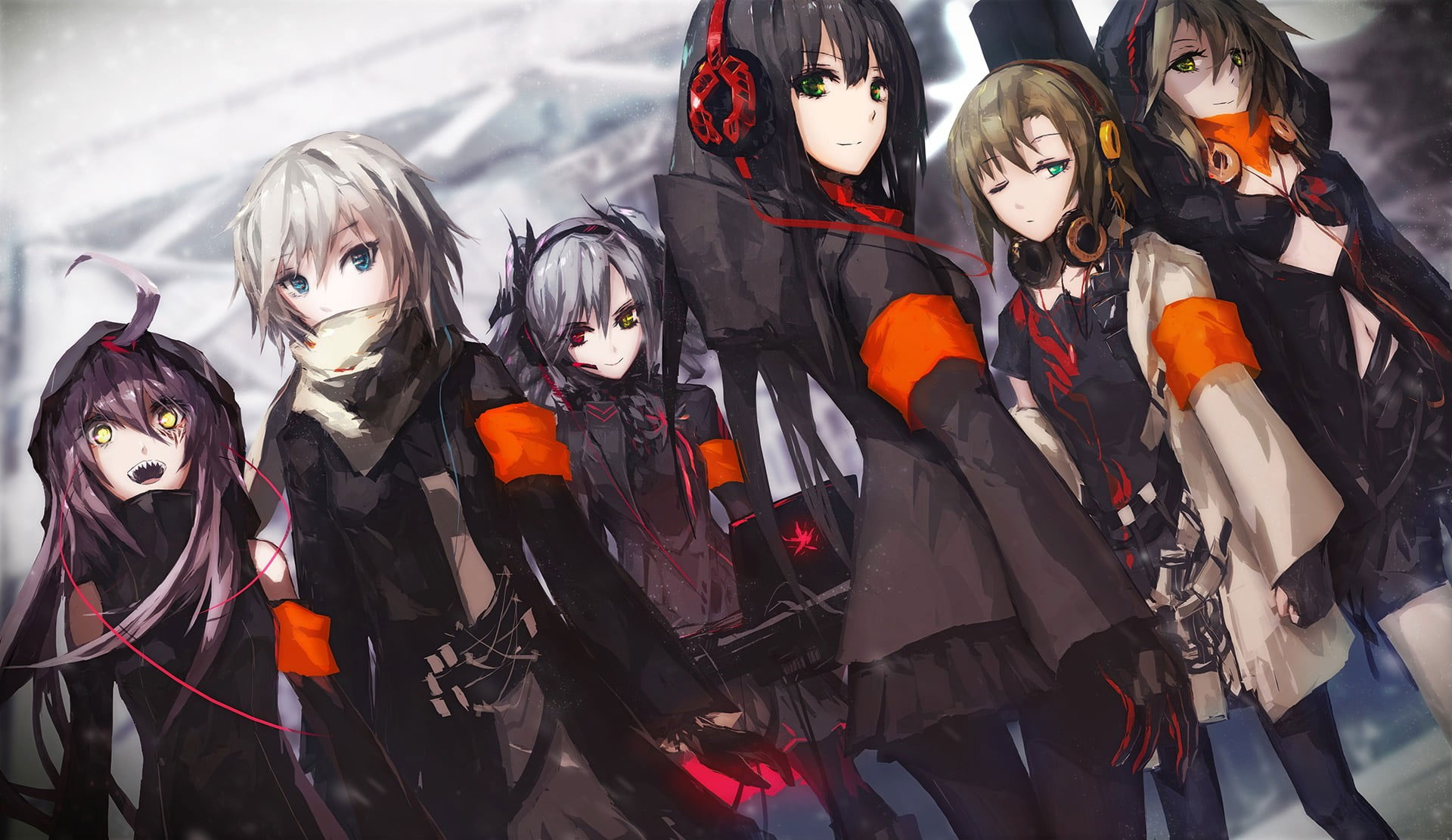 Group of female anime characters wallpaper