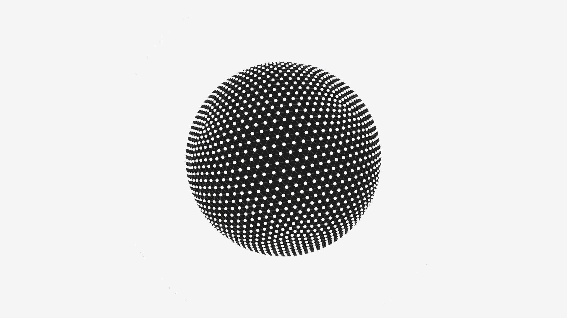 Round gray ball wallpaper, minimalism, monochrome, sphere