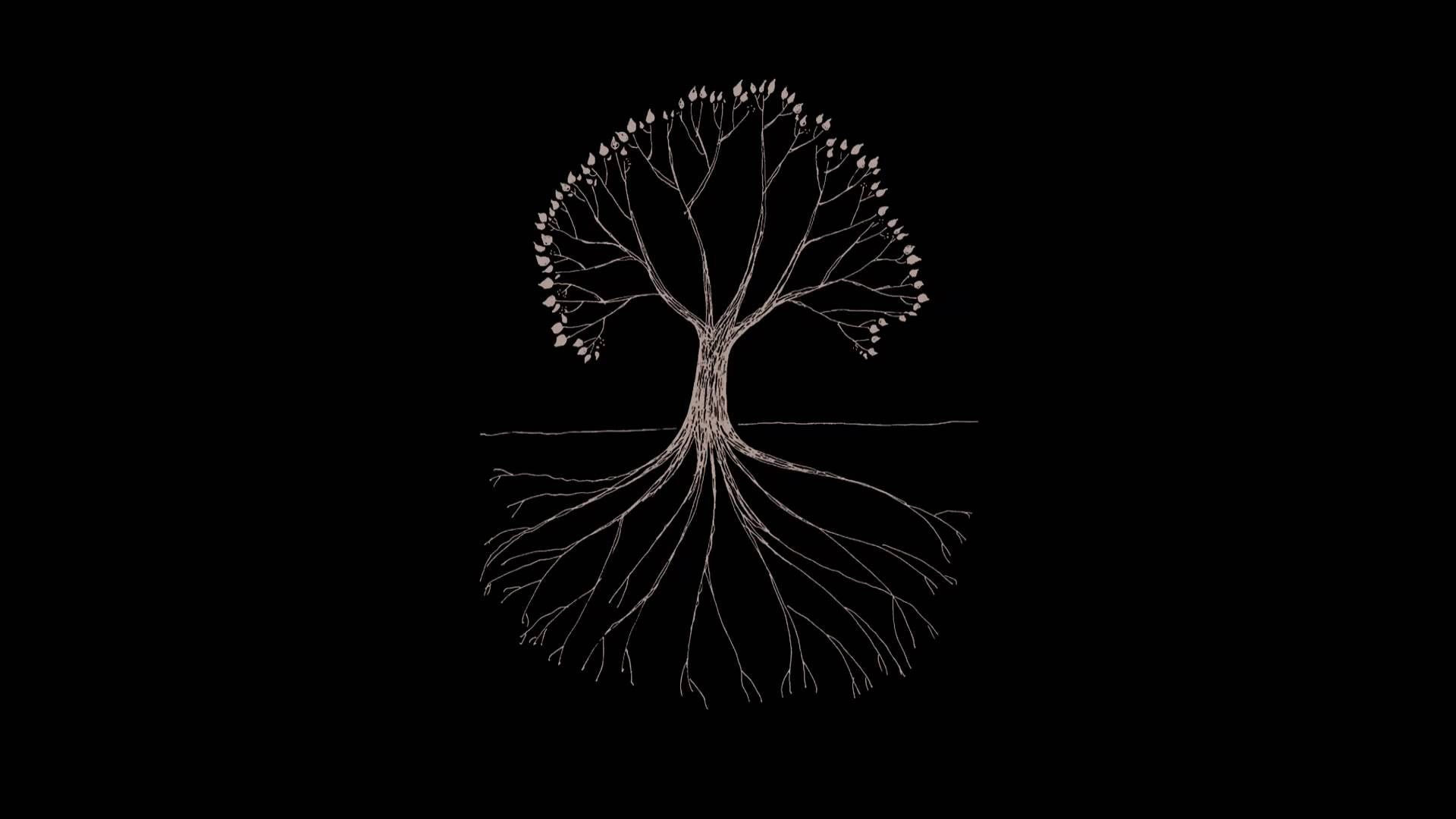 Tree illustration wallpaper, Gojira, minimalism